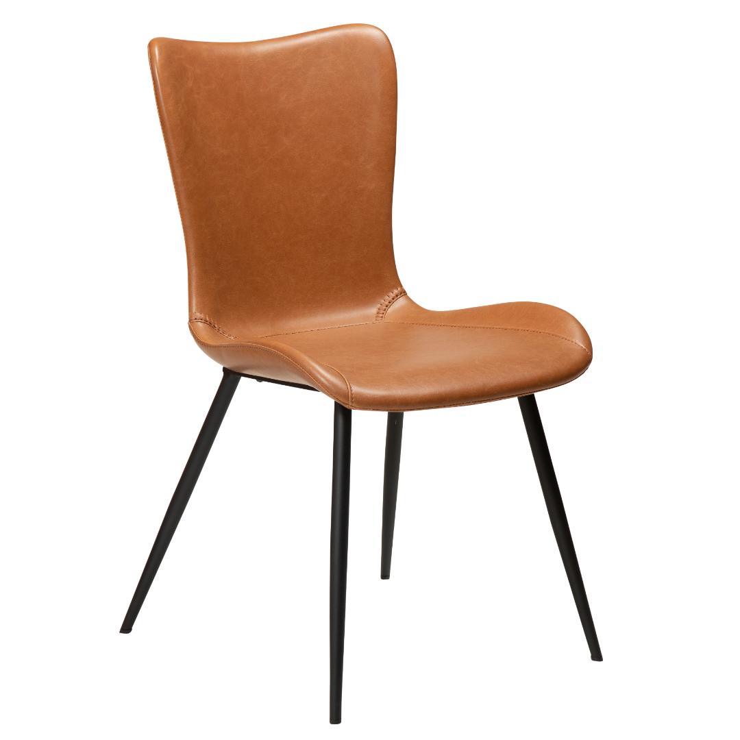 Medusa Dan-Form spisestuestol PU kunstlæder lysebrun billede