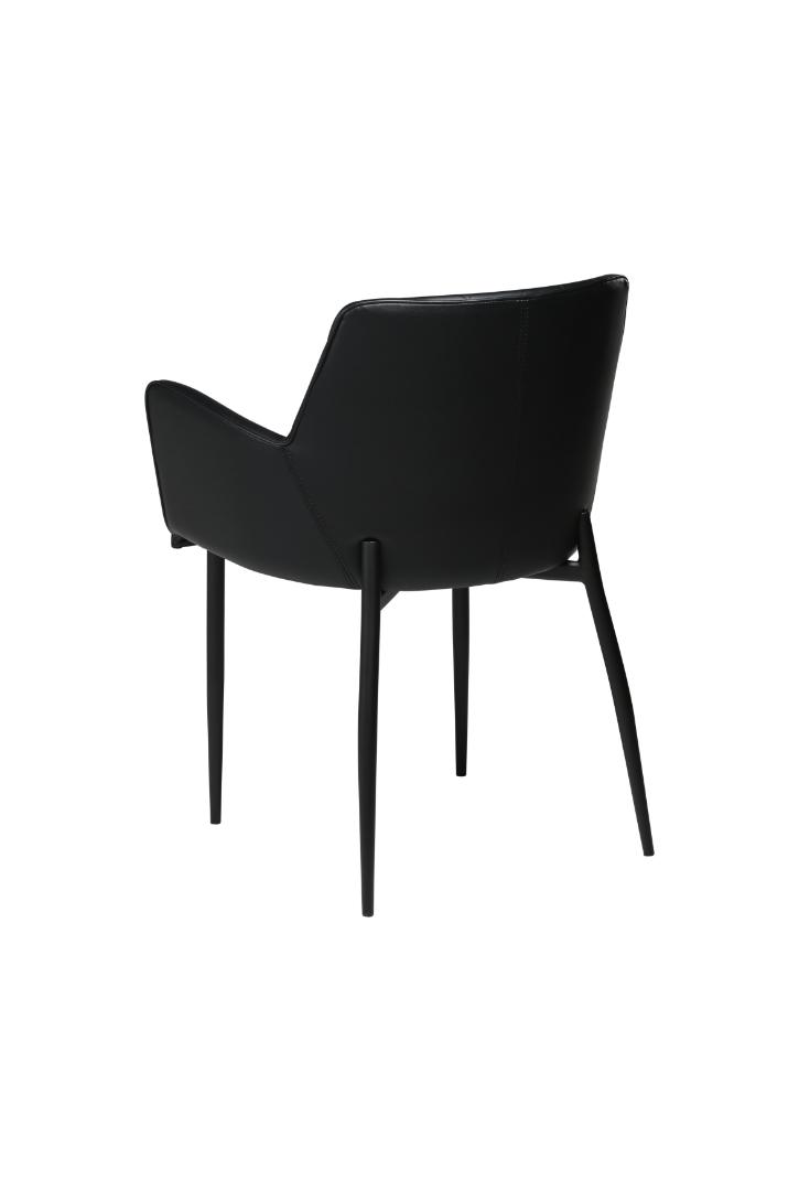 Rombo Dan-Form spisestuestol med armlæn PU kunstlæder sort billede