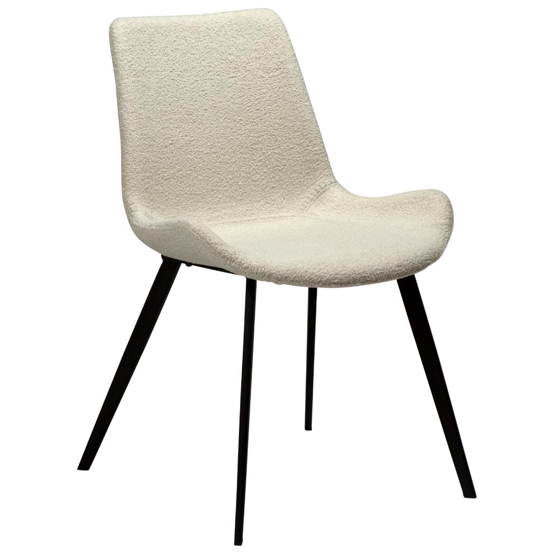 Hype Dan-Form spisestuestol bouclé hvid