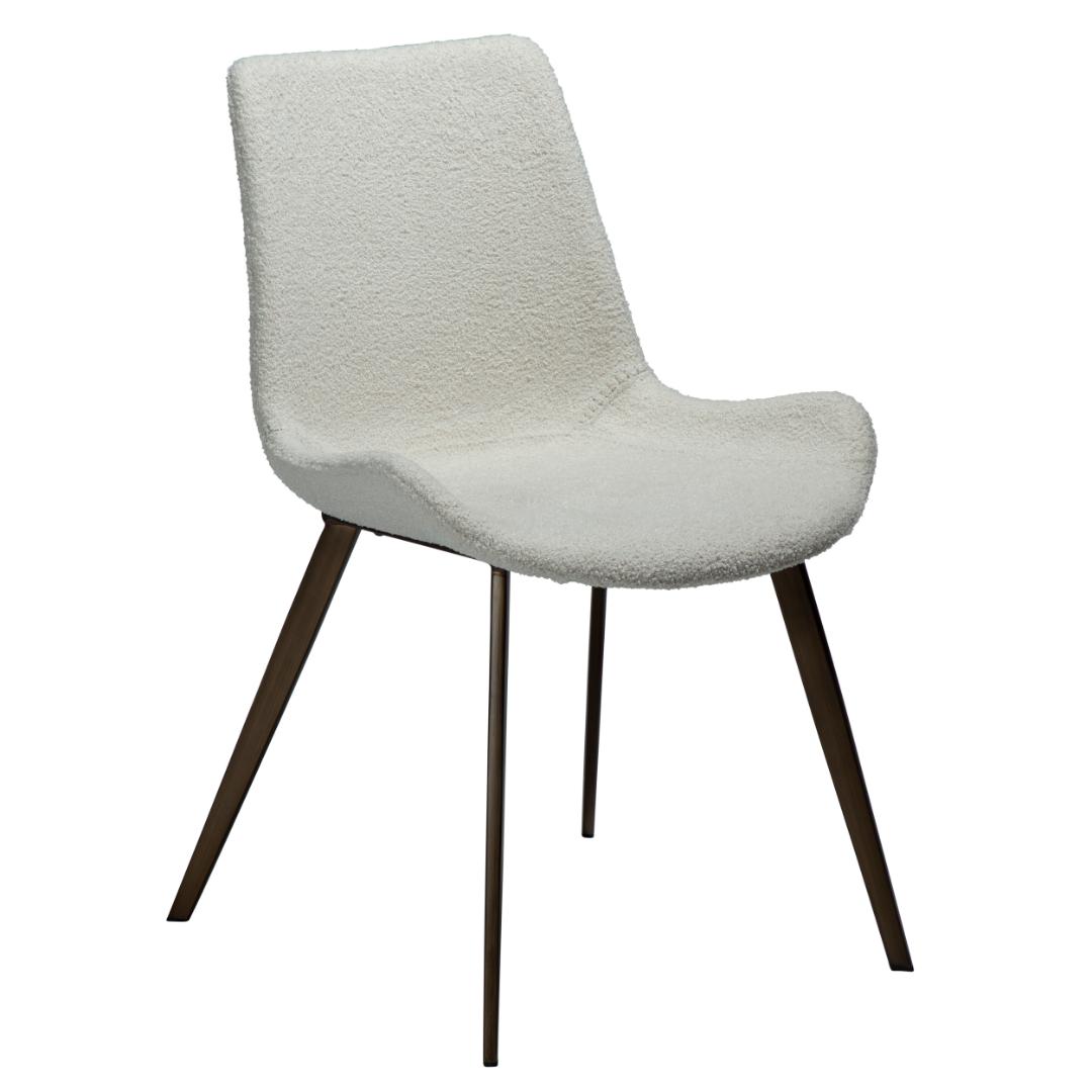 Hype Dan-Form spisestuestol bouclé hvid