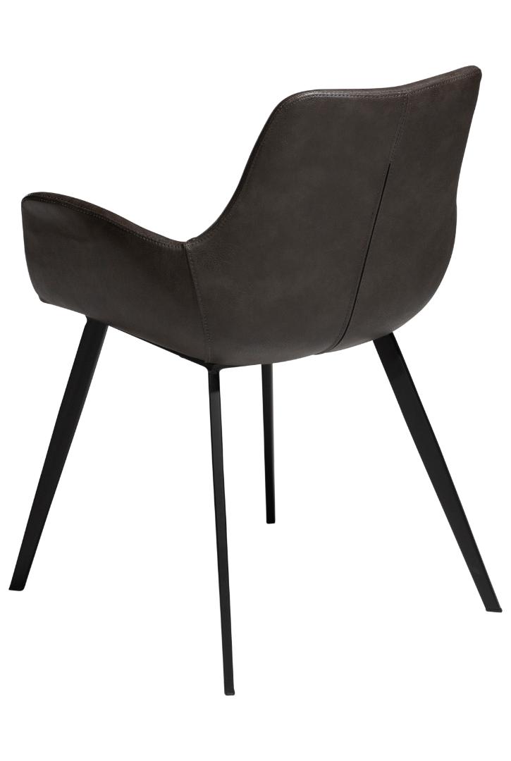 Hype Dan-Form spisestuestol med armlæn PU kunstlæder grålig billede