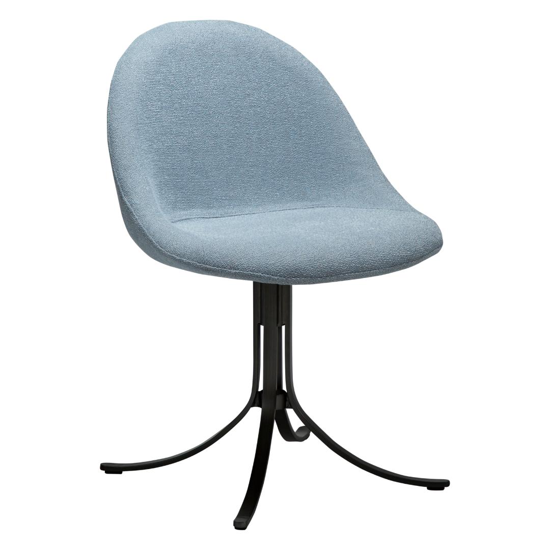 Dolo Dan-Form spisestuestol drejefod bouclé blå billede