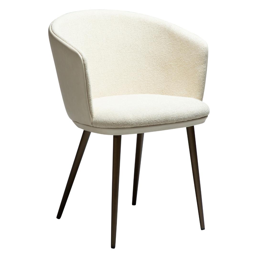 Hey Dan-Form spisestuestol med armlæn bouclé offwhite billede