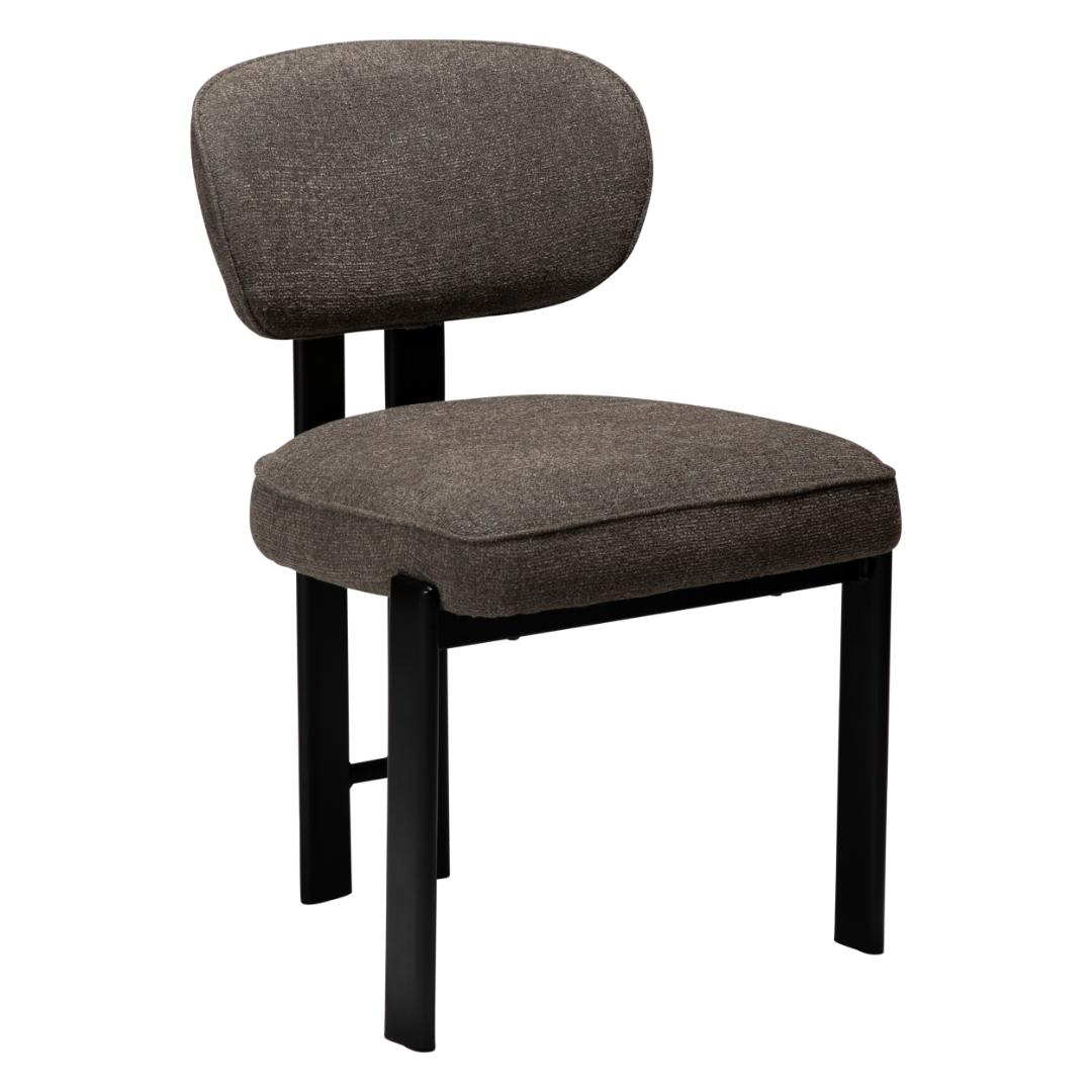 DAN-FORM Duct spisebordsstol - major brun bouclé stof og sort metal