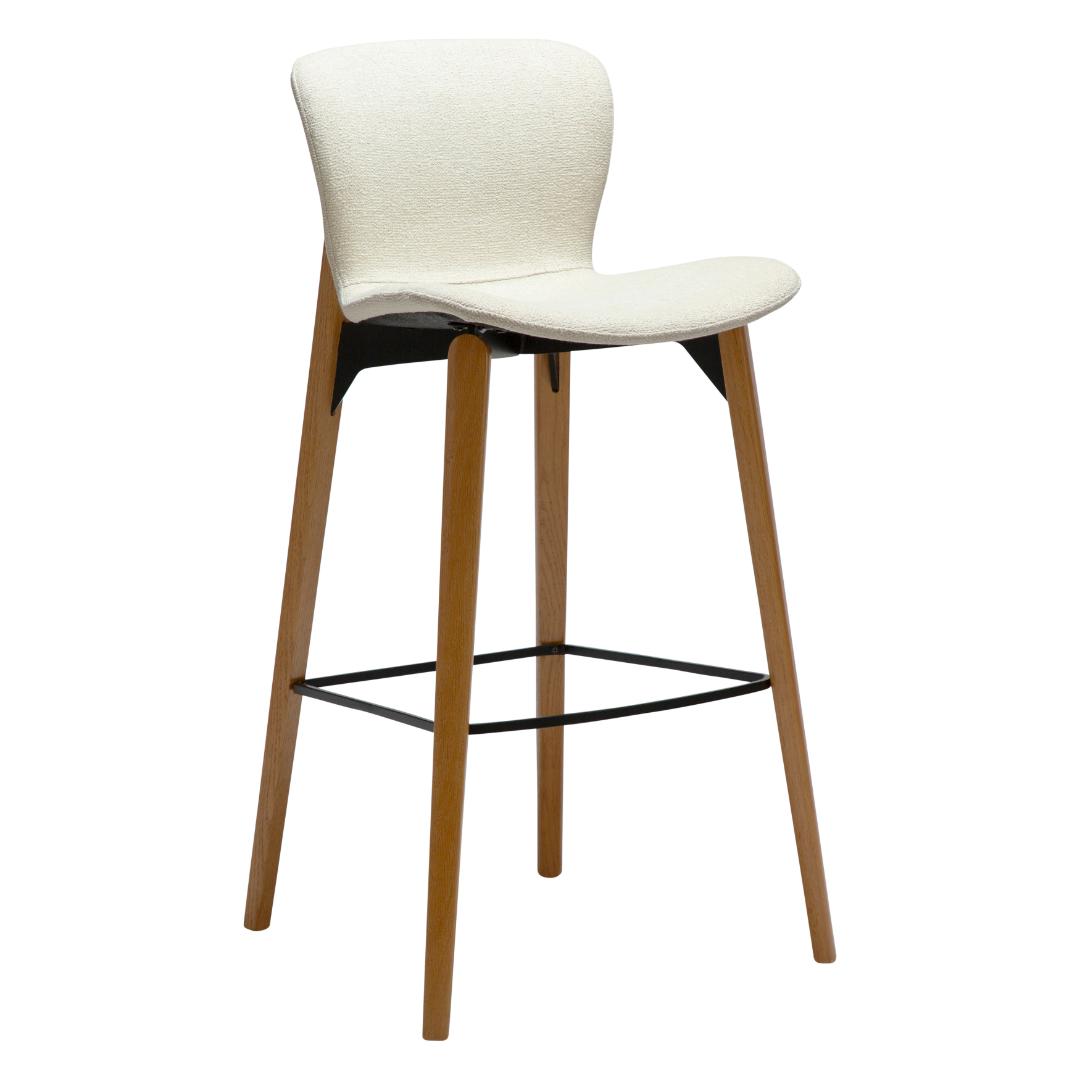 Paragon Dan-Form barstol bouclé hvid billede