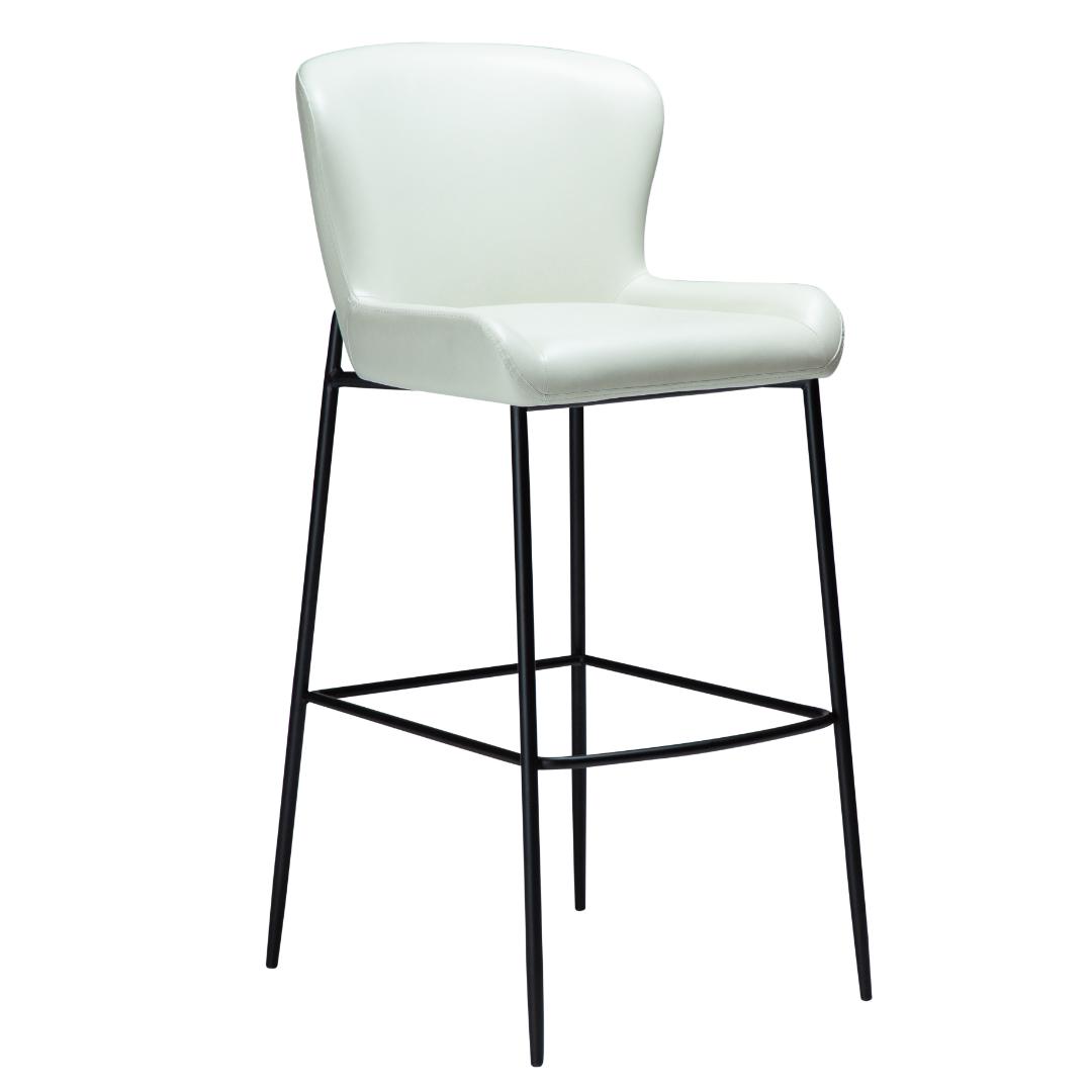 Glam Dan-Formorous barstol PU kunstlæder hvid