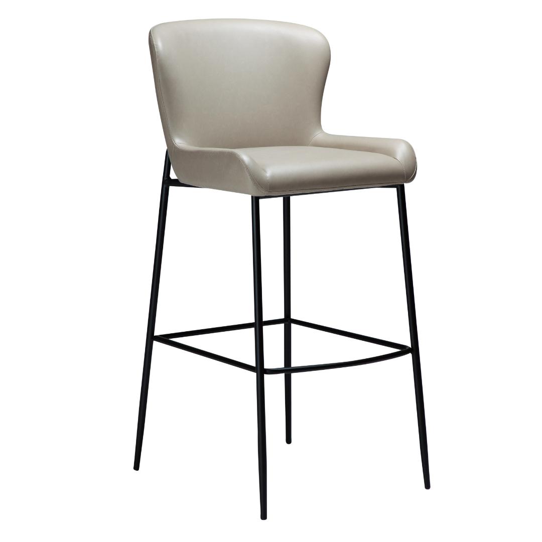 Glam Dan-Formorous barstol PU kunstlæder lysegrå billede