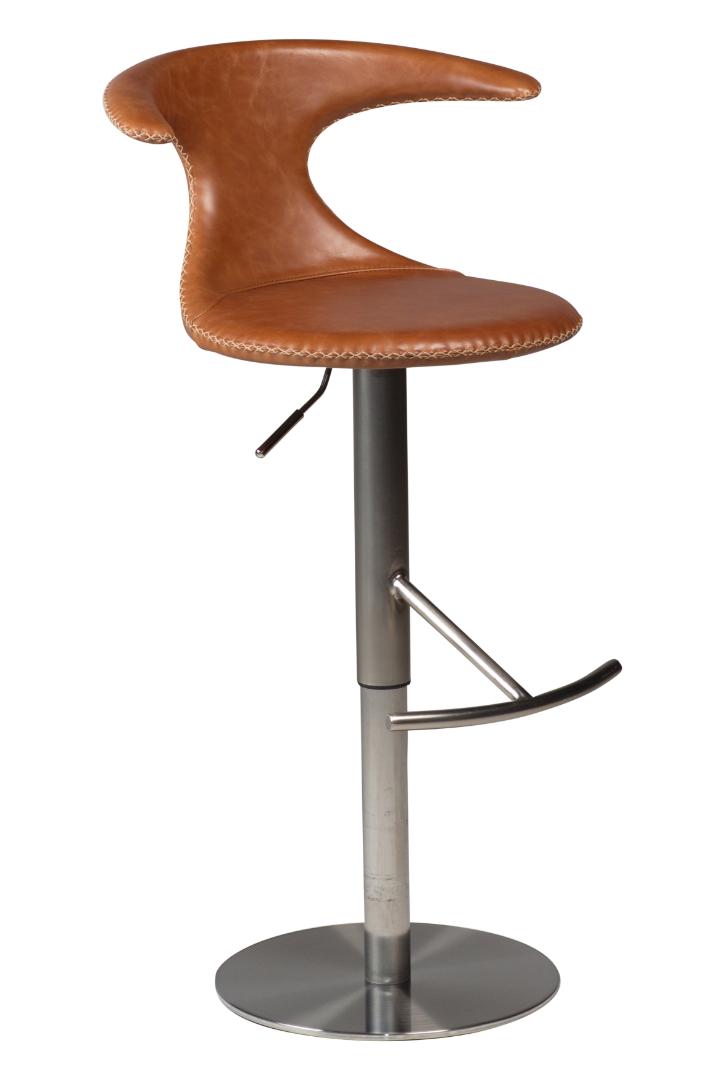 Flair Dan-Form barstol højdejusterbar ægte læder brun