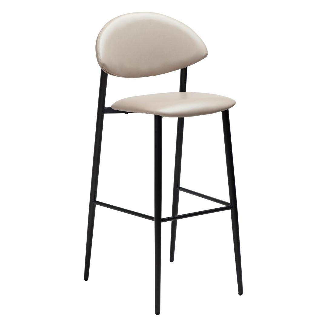 Tush Dan-Form barstol PU kunstlæder lysegrå