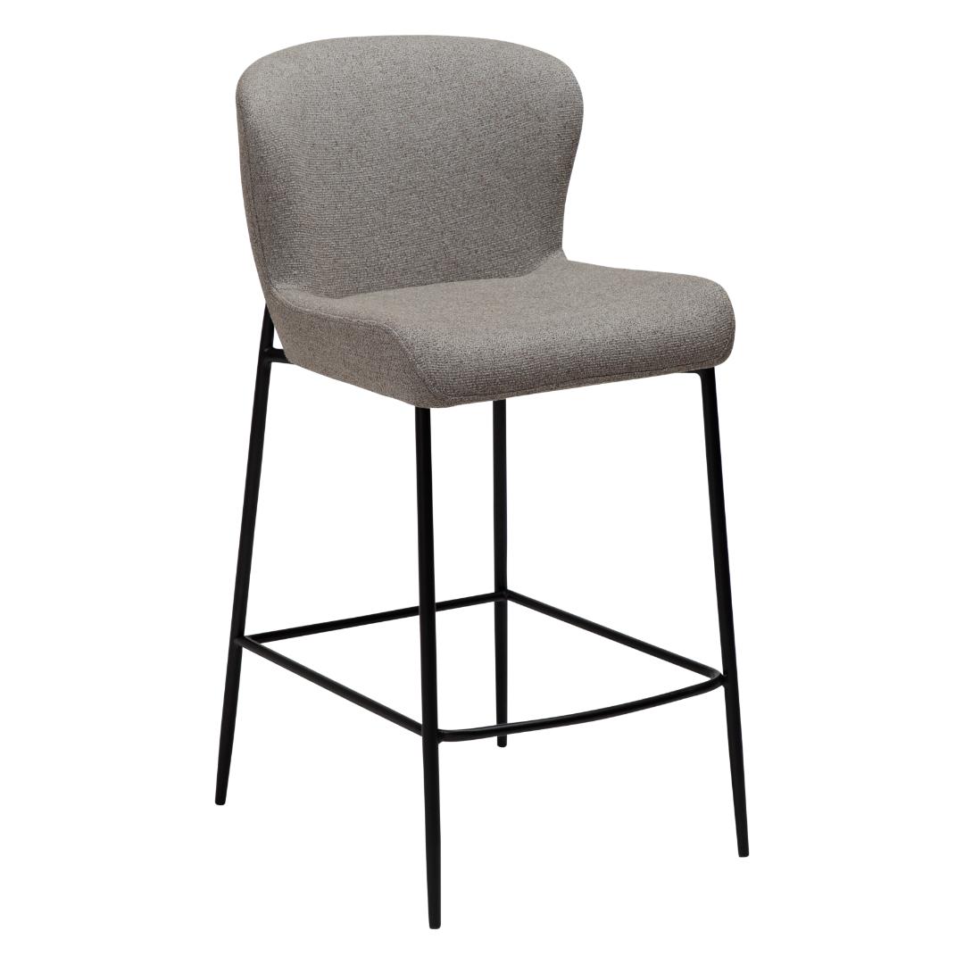 Glam Dan-Form counter stol bouclé lysebrun