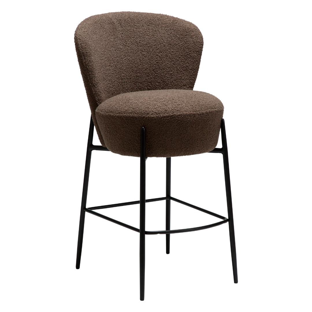 Orbit Dan-Form counter stol bouclé brun billede