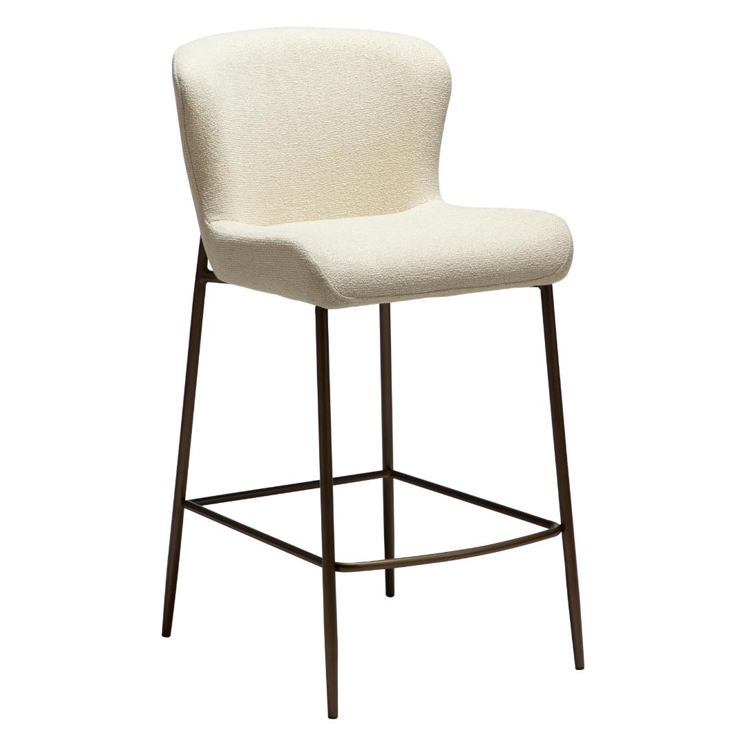 Glam Dan-Form counter stol bouclé offwhite