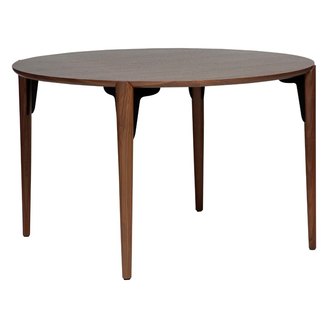 DANFORM Paragon spisebord, rund - brun valnødfinér og brun valnød (Ø122)