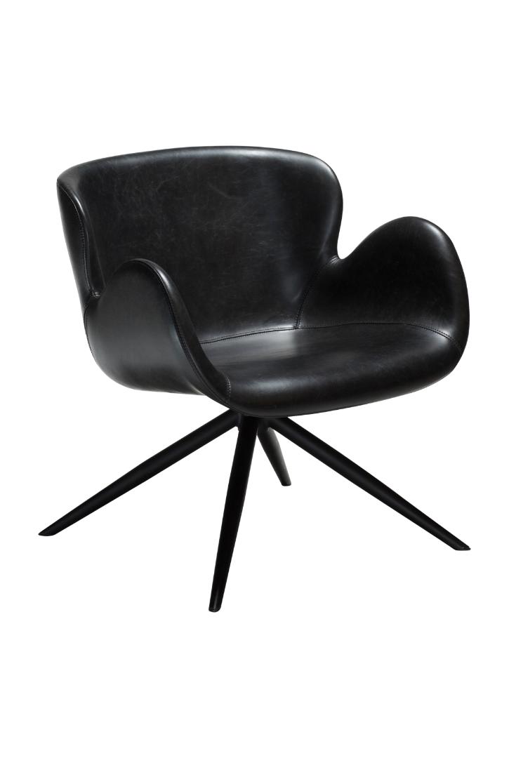 Gaia Dan-Form lænestol med armlæn PU kunstlæder sort billede