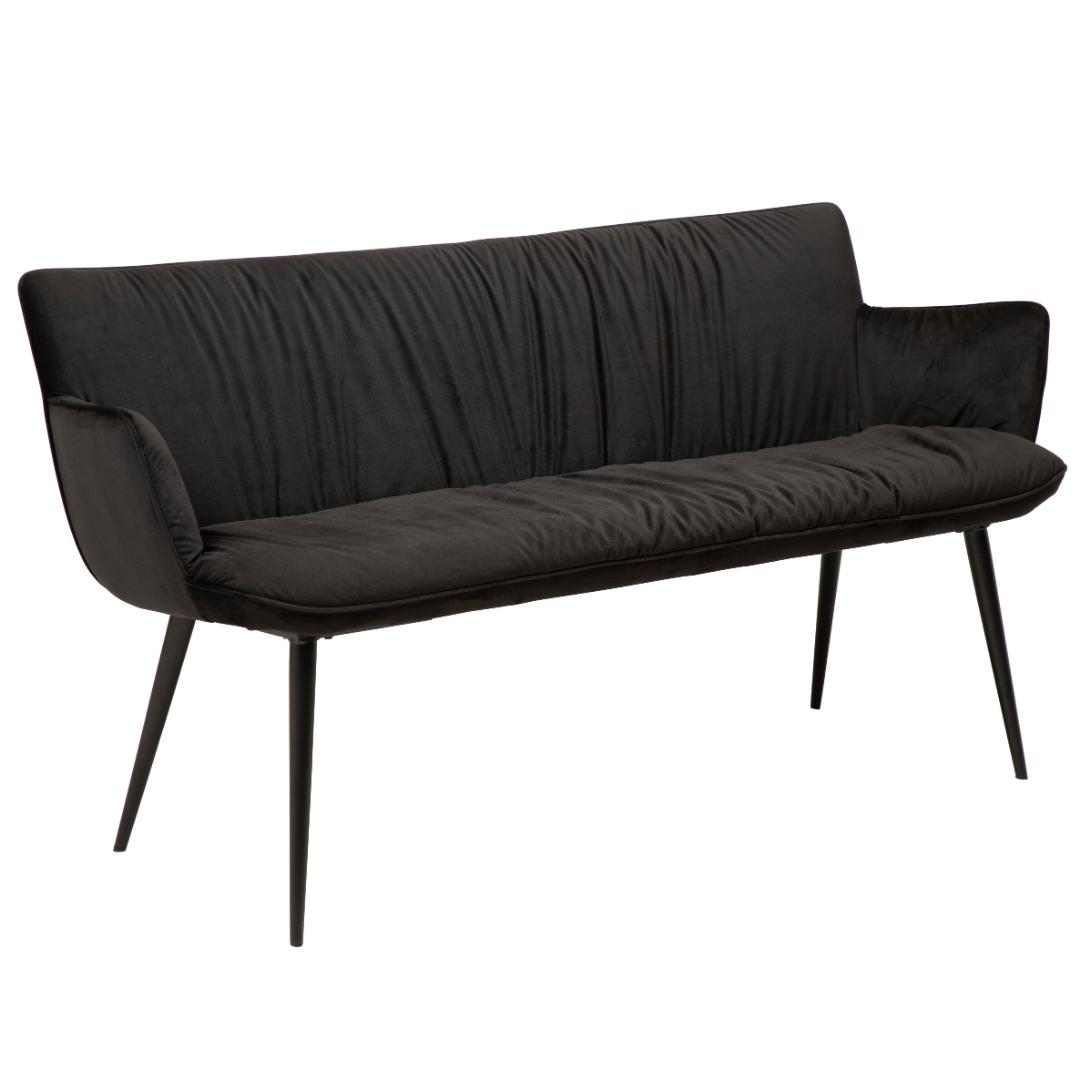 Join Dan-Form bænk med armlæn velour sort