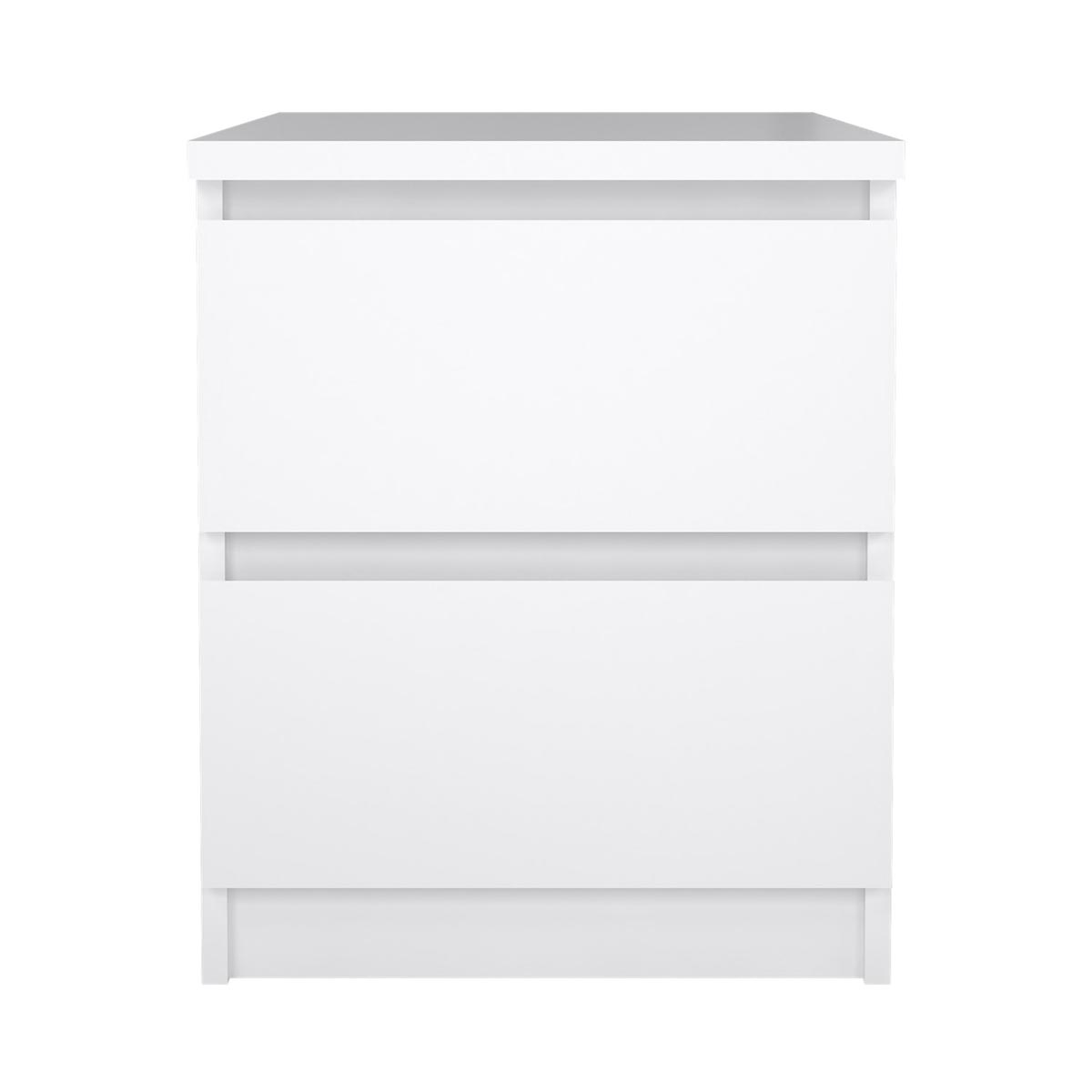 Nada natbord 2 skuffer hvid højglans