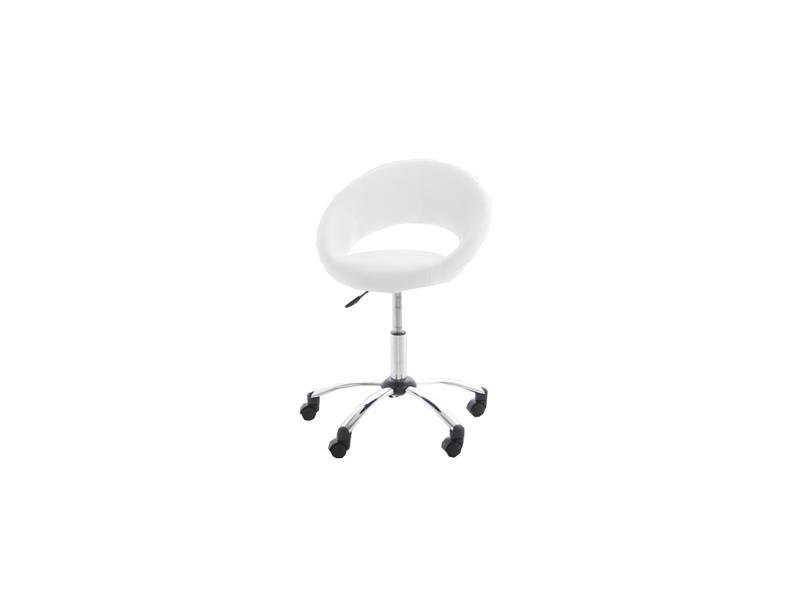 Plus Bürostuhl in weissen PU Kunstleder, Chrom Gestell |Bestellen Sie hier!