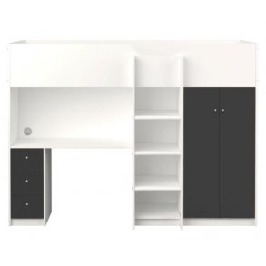 Højseng med skrivebord