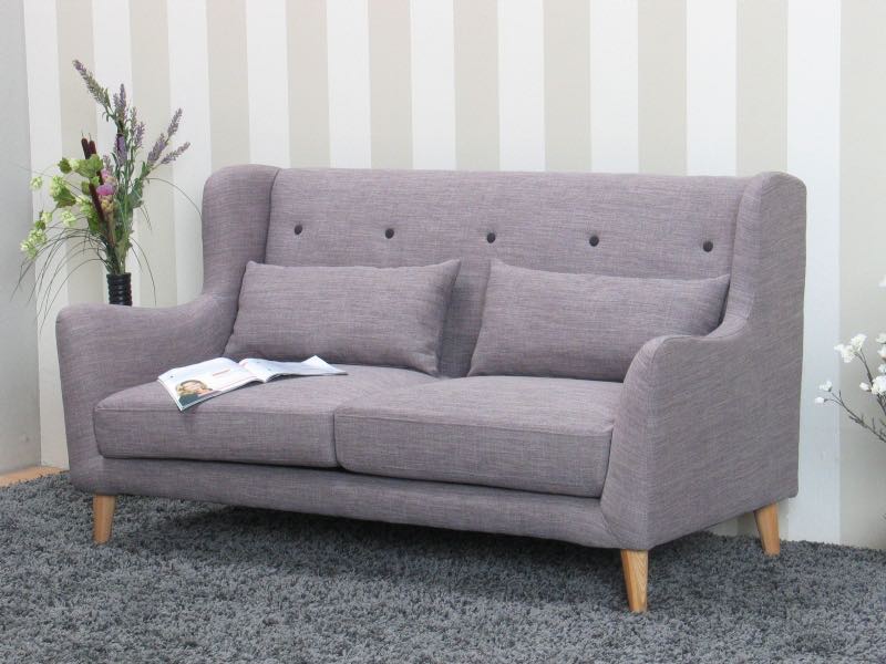Sofa Retro, højrygget 2personers sofa i lys grå. Fri fragt!